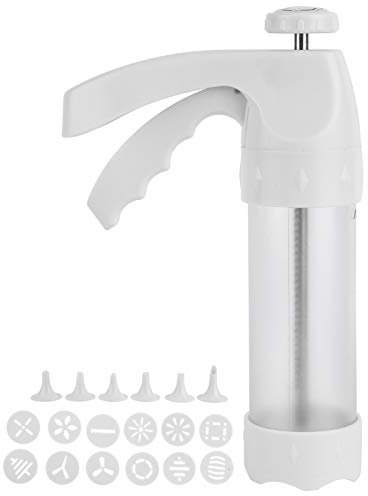 Gebäckspritze mit 12 Keksformen und 6 Tüllen DIY Backspritze Teigspritze Einhand Garnierspritze zum Backen und Dekorieren