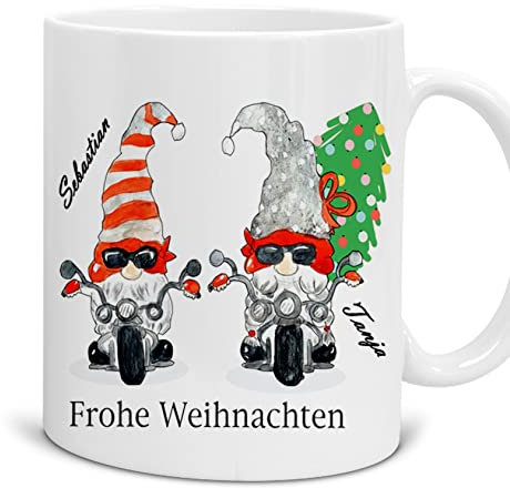 Weihnachtstasse groß personalisiert mit Namen - Lustige Kaffee-Tasse Weihnachten – Christmas Mug - Personalisierbare Glühweintasse Keramik 300 ml