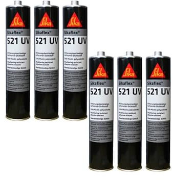 Set di 6 adesivi SIKA Sikaflex 521 UV ibridi - Bianco - 300ml