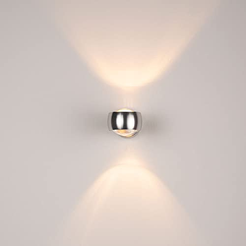 s.luce Beam Wandleuchte Up & Down runde Basis, Farbe:Aluminium