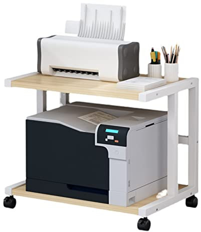 Druckerständer 2-stöckiger Untertisch-Druckerständer, mobiler Druckertisch, Arbeitswagen mit Rädern for das Heimbüro Schreibtisch Organizer (Size : L57xD38xH45cm)