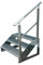 Kaminbau Mierzwa Premium Treppe Freistehend 3 Stufen Geländer Rechts (Breite 800 mm) (Höhe 57cm) Wetterfest Gitterroststufe Gartentreppe