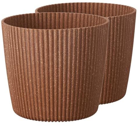 Tymar Blumentopf,Übertopf, 2er-Pack, Runde Form ((2pack) Natur, ø 13 cm)