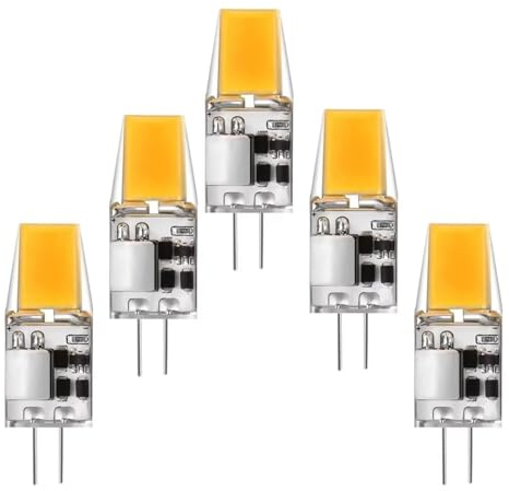 G4 LED Lampen, 5W Birnen, Ersatz 50W Halogenlampen, 500LM, Warmweiß 3000K, 12V AC/DC, Kein Flackern, Nicht Dimmbar, 360 Grad Licht Glühbirnen, 5er Pack