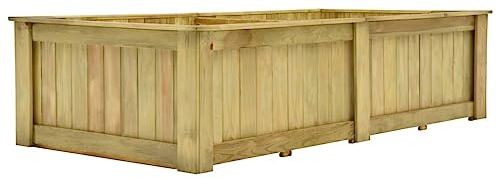 Pflanzkübel Blumenkübel Hochbeet Pflanzkübel groß außen Balkon Pflanzkasten Hochbeet 196 x 100 x 50 cm Kiefernholz Imprägniert Geeignet für Gartenbalkone im Freien