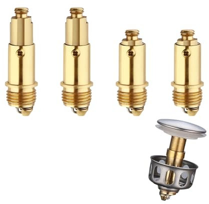 4 pezzi tappo lavandino bagno click clack, Bullone Tappo Del Lavandino Ottone, saltarello lavandino, piletta click clack per Maggior Parte Lavandini, Vasca da Bagno, Tappo di Scarico del Bacino (A)