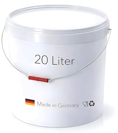 Abrollwerk 10x Eimer mit Deckel – 20 L – weiß, lebensmittelecht & dicht | luftdicht, stabil, multifunktional, PP-Kunststoff, mit Griff, Haushalt & Gastro, Lagerung & Transport, Vorräte, Gastronomie