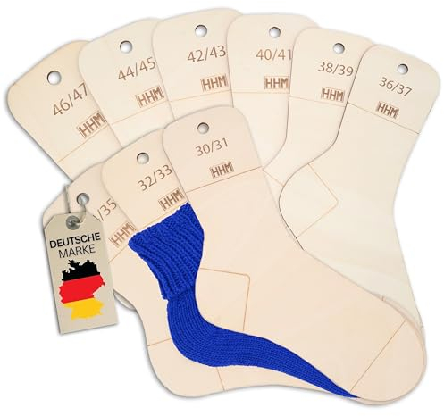 HHM® Größe 30-47 Sockenbretter mit Größenangabe Sockenlineal zum Stricken. Sockenspanner/Sockenschablone mit Größenangabe. Sockenblocker als Strickhilfe