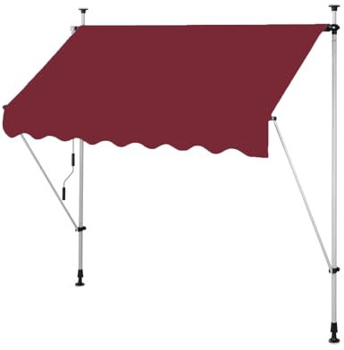 Store banne manuel,Pergola jardin exterieur,Auvent de terrasse avec Manivelle sans Percement ,Réglable en hauteur,protection UV,Paravent extérieur pour Boutique Balcon Jardin ( Color : Rosso , Size :