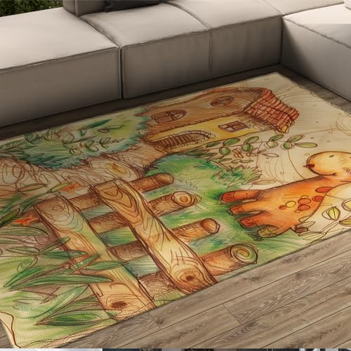 Niedliche Giraffenteppiche Cartoon rutschfeste Kinder Teppich Teppich Super weiche Spielteppichmatte für Kleinkind Jungen Mädchen Zimmer Schlafzimmer Spielzimmer Kinderzimmer Kinderzimmer 180x270cm