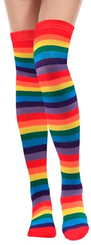 Calzino arcobaleno, calze donna lungo righe