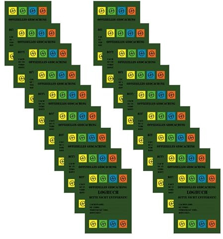 20 x Dosenlogbuch Geocaching A7 Logbücher groß Geocache Log Logstreifen Sale