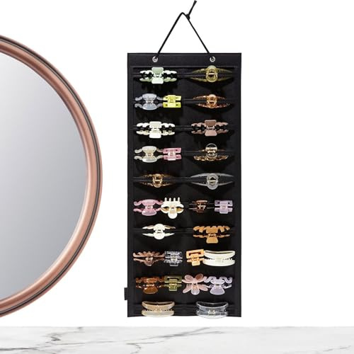 Organizer für Haarspangen – Wandaufbewahrung für Haarspangen, Aufbewahrung von Krallenzangen, Halterung für Haarklammern, Halterung für Wand, Tür, Schrank, großer Ständer mit Krallenklammern