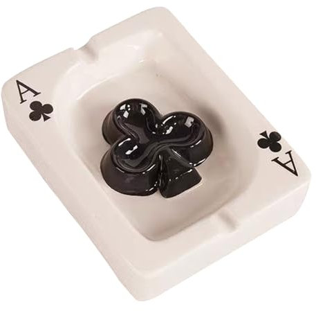 Süße Aschenbecherkeramik kreative handbemalte Aschenbecher Home Wohnzimmer Büro Desktop Dekorative Utensilien und Geschenke (Poker-Plum Blossom A)