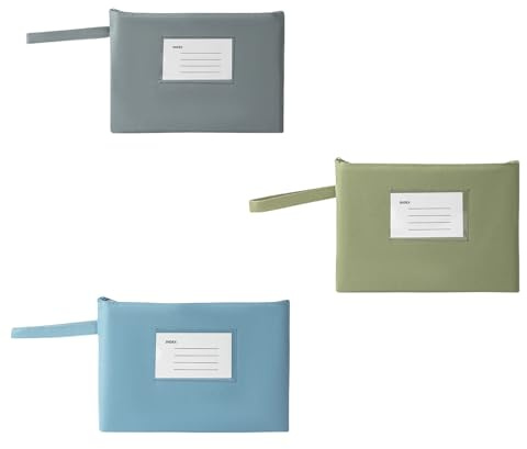 3 Stück Geldtasche,Geldtaschen Banktasche,Geldmappe,Geldsack,Geld Mappe,Geld Taschen,Banktasche A5,Dokumententaschen,Bankmappe Dokumententasche mit Reißverschluss für Familie,Unternehmen Wasserdicht
