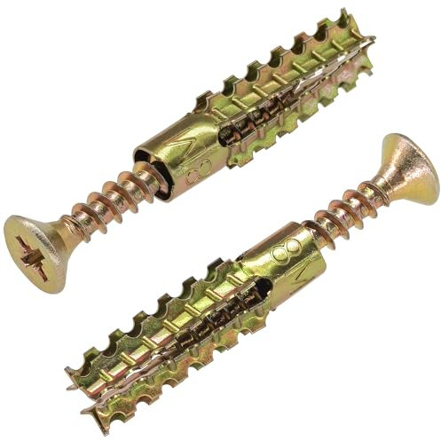 60 Pieces Drywall Anchors,Metal Expansion Bolt Set for Concrete Walls, Hollow Walls (Colored Zinc)