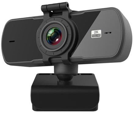 Knoruley Cámara Web 2K Full HD 1080P con Enfoque Automático y Micrófono, Cámara Web USB para PC, Computadora Portátil, Cámara Web de Escritorio