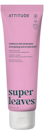 ATTITUDE Shampooing Ultra Hydratant, Répare, Protège, Ajoute de la Brillance aux Cheveux, Quinoa et Jojoba, Végan, Ingrédients d’Origine Naturelle, Certifié EWG, Végan, 240 mL