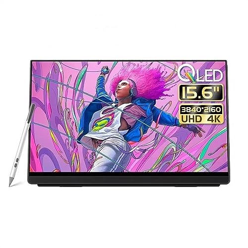 GEK208130 Schermo da Viaggio Monitor HDR 4K da 15,6 Pollici Schermo Esterno IPS secondario Multifunzionale Risoluzione 3840 * 2160 Schermo di espansione Host di Giochi for Ufficio Gaming