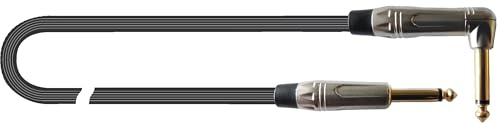 QUIK LOK – JUST/JR-2 SL Cavo per Strumenti Musicali 2 m, Jack Mono 6,3 mm Dritto e Angolato, Connettori SL Silver, Finitura Nera