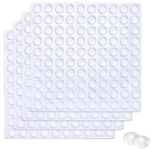 ZHAOYCSH 400 Pcs Butées de Porte Adhésives en Silicone Transparent, 6×2mm Tampons Anti-Bruit et Butées de Protection Adhésives pour Meubles, Tiroirs, Armoires et Portes,Tampons en Caoutchouc Souple.