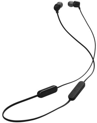 JBL Tune 135BT Écouteurs Intra-Auriculaires Bluetooth sans Fil avec 3 Boutons Microphone/télécommande et câble Plat – Noir