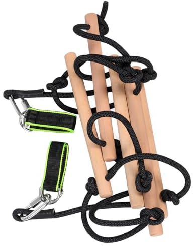 Hohopeti Échelle De Corde Bois Multi-Fonction pour Jeu Extérieur Garçon Fille Escalade Et Cabane Accessoire Terrain De Jeu Résistant Et Facile à Installer