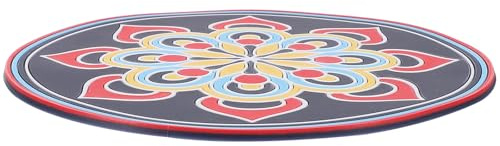 Klangschalenmatte aus Pvc als Schutzmatte für Meditation | Kristallschalen und Sound Bowl, Dekorativ, Tragbar, Zartes Design, Zubehör für Klangschalen