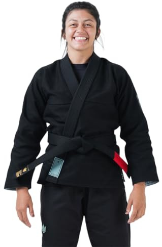 KINGZ Balistico 4.0 Women’s Jiu Jitsu Gi – Black, IBJJF 2024 Legal, 480 GSM Pearl Weave Jacket & 8 oz Ripstop Pants