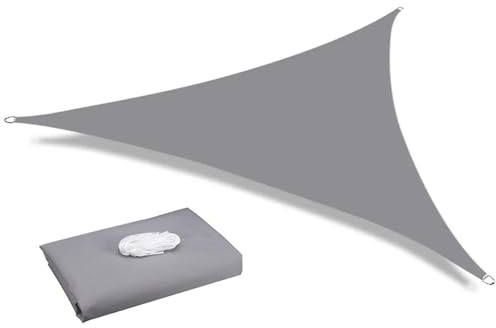Tenda parasole triangolare impermeabile, protezione, tettoia for esterni, vela ombreggiante for giardino, patio, piscina, telo, 5x5x 5,2x2x2m Tenda a Vela Triangolare(Light Grey,5x5x5M)