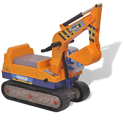 Xolmizyn Escavatore per bambini con casco, escavatore giallo per bambini a partire dai 18 mesi, giocattolo da costruzione per interni ed esterni, giocattolo con braccio di presa mobile