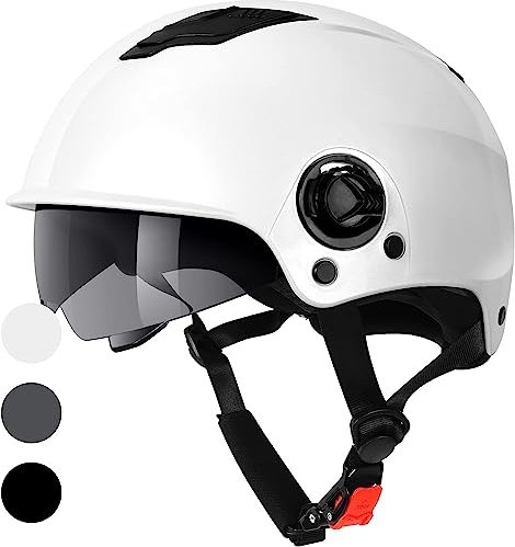 WESTT Escape Skaterhelm Fahrradhelm Inliner Helm I Sonnenvisier I Verstellbarer Kinnriemen I Herren I Damen I Junge Erwachsene I Weiss l Größe L-XL (59-62 cm)