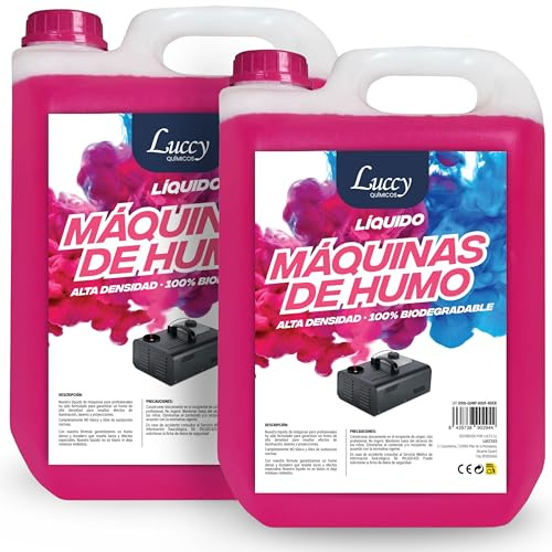 LUCCY Liquide pour machine à fumée naturelle Haute densité et longue durée Sans danger pour la respiration, les fêtes, les événements, les discothèques (10 litres)