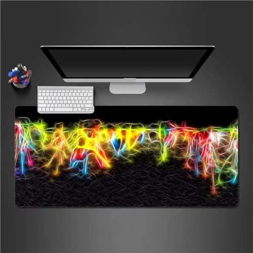 QiHon Mauspad Groß Gaming Abstrakte Linie Mousepad XXL 900x400x2mm rutschfeste Schreibtischunterlage Gaming Tastatur Matte Abwaschbar für PC Zuhause Büro