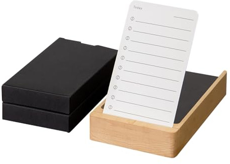 Muso Wood Holz To Do Liste Halterung aus Ahorn mit 100 To-Do-Karte | To Do Listen Block mit Eisenblech Stilvoll Tagesplaner To do Liste für Büro, Schreibtisch, Tagesplan, Erinnerungen