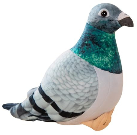 Pigeon Plush Toy 20cm/7.87in Soft Realistic Stuffed Bird Doll Ornaments for Kids Cuddly Simulation Plushie for WildAnimals Peace Bird Animal Cute Pigeon Gift for Friends Home Decor Pillow