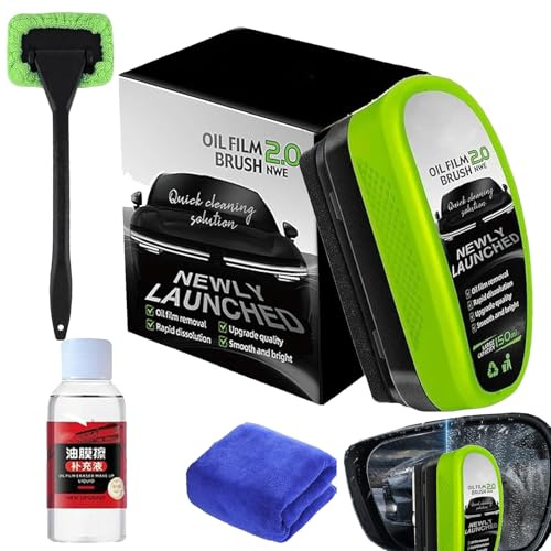 Clear Vision, detergente per vetri dell'auto, detergente per parabrezza auto, rimozione pellicola olio per vetri auto, Gl170 Pro, spazzola per la pulizia del parabrezza per rimuovere le macchie (1 set