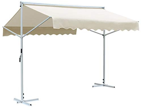 vidaXL Standmarkise 3x3m Creme Gartenmarkise Markise Sonnenschutz Terrasse