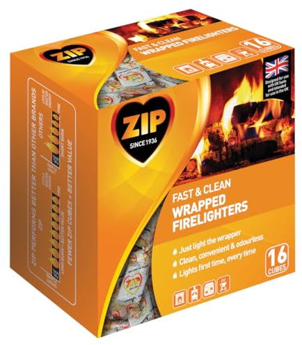 Zip Fast & Clean Wrapped Firelighters 16 Cubes