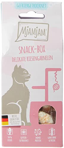 MjAMjAM - Premium Katzensnack - Snackbox - delikate Riesengarnelen 1er Pack (1 x 25 g), naturbelassen ganz ohne synthetische Konservierungsstoffe
