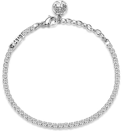 Brosway Bracciale Donna, Bracciale Tennis in Acciaio con Simbolo Albero Della Vita | Collezione Desideri - BEI022