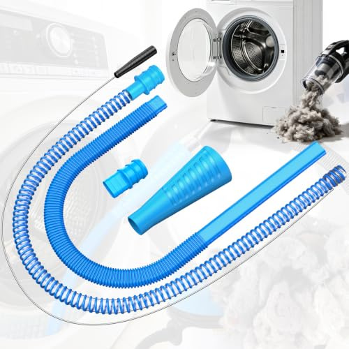 Sealegend 2 Pieces Dryer Vent Cleaner Kit Dryer Lint Vacuum Attachment Hose | Flexible Dryer Vent Vacuum Hose for Deep Cleaning/Lint Remover Kit with Guide Wire/Dryer Lint Trap Cleaner Ease of Use (Blue)