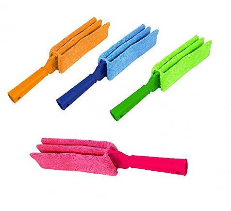 V&AMYA Cepillo veneciano, paño de microfibra para quitar el polvo y enjabonar puertas de hierro, napolitanos, persianas y radiadores, varios colores