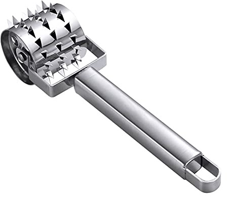 AKOAK 1 Pack Stainless Steel Meat Floss Maker, Ultra Sharp Meat Tenderizer Tool, Manual Rolling Tender Meat Pine Needle for Tenderizing Beef Chicken Steak Veal Pork