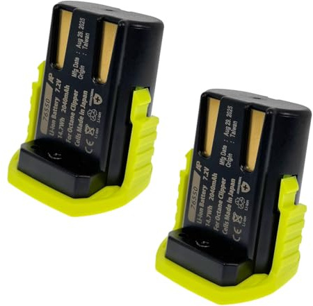 Artisan Power Battery Upgrade for Oster Volt and Octane Heavy Duty Cordless Hair Clippers. 28% Higher Battery Capacity (Pack of Two)