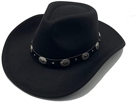 Willheoy Sombrero de Vaquero para Mujer Hombre Sombrero de Cowboy Unisex Adulto Carnaval Halloween y Cosplay (Negro)
