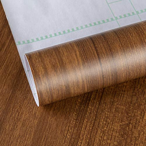 TOTIO Klebefolie Walnusskorn Möbelfolie Braune Tapete 40CMX3M Matte Verdickung Wasserdicht Klebefolie DIY Selbstklebend Wandaufkleber Vinyl Dekorfolie für Tür Arbeitsplatte Schränke Entfernbar
