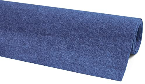 andiamo Teppichboden Milo - Nadelfilz Meterware, Teppich zum zuschneiden, Bodenbelag aus Nadelflies, funktional und leicht zu verlegen, 200 x 100 cm, Blau