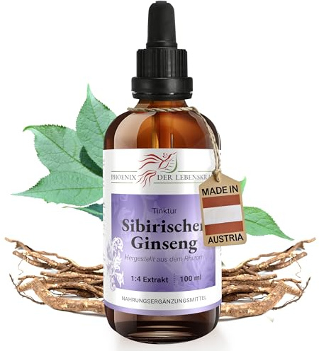 Sibirischer Ginseng Tinktur 100ml | Eleutherococcus senticosus Tropfen (1:4 Extrakt) | Top Premium Qualität aus Österreich | Veganes Nahrungsergänzungsmittel ohne Zusatzstoffe | Eleuthero, Ciwujia