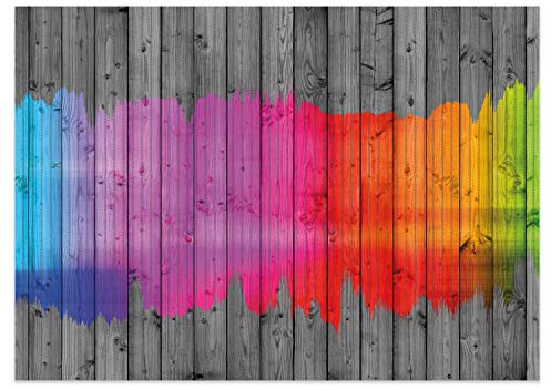 Wallario Duschmatte Antirutschmatte Badmatte Fußmatte Holzpaneel - Bemaltes buntes Holz, Größe ca. 70 x 50 cm